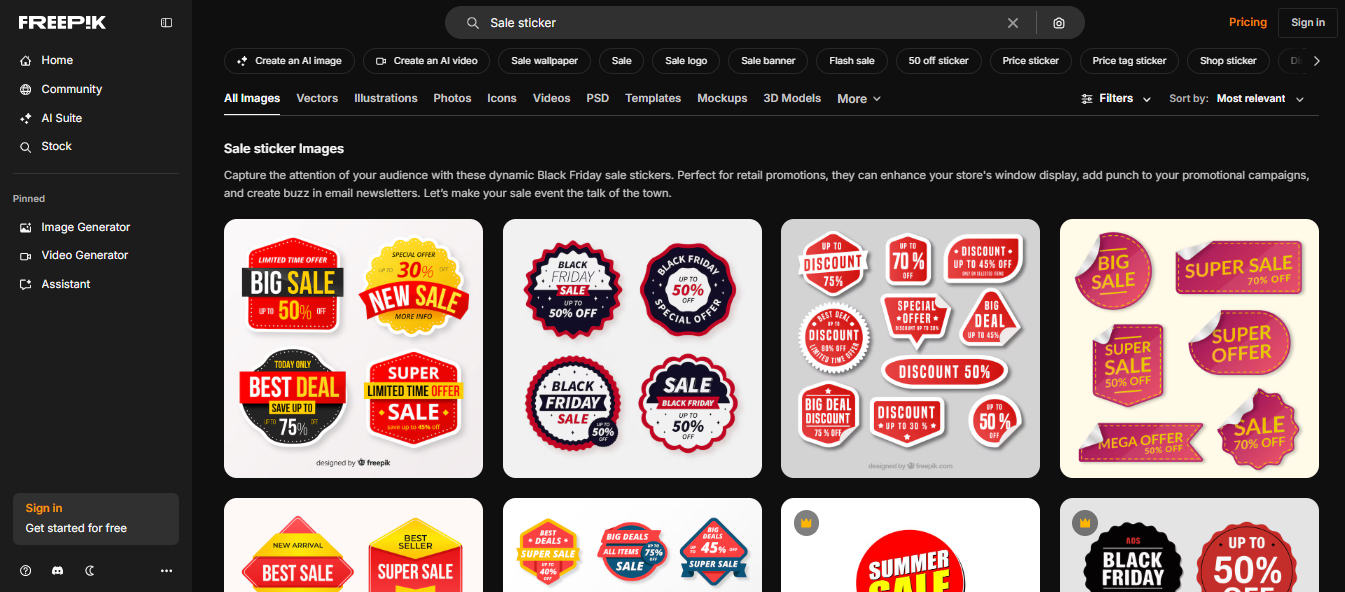 Freepik sale stickers