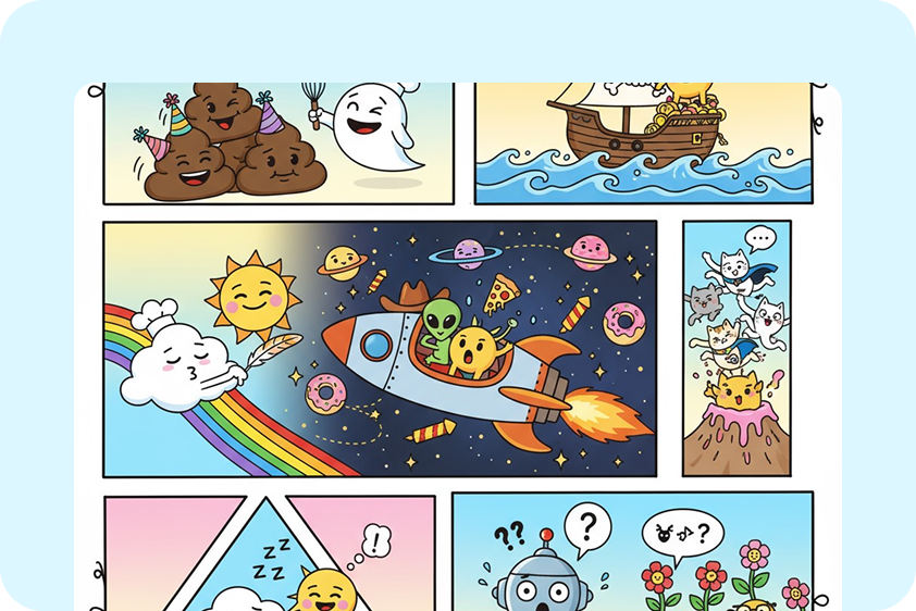 แผงการ์ตูนมีมตลกๆ