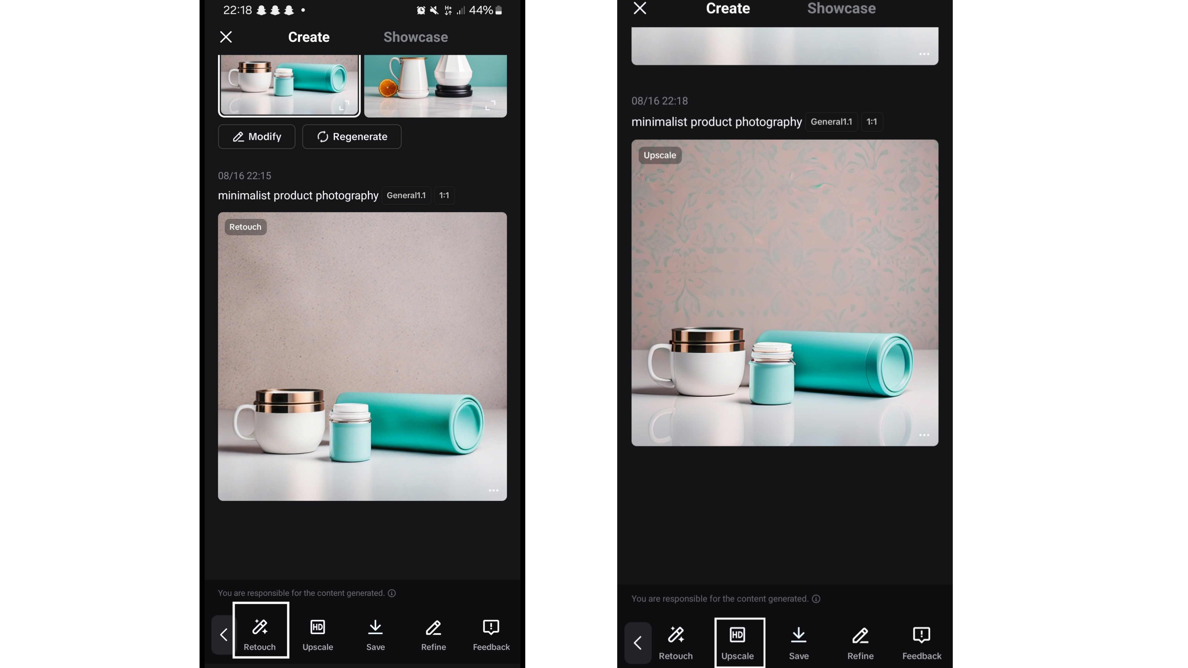 CapCut Ap —Testo a immagine — Ritocco e incremento della qualità con un clic.
