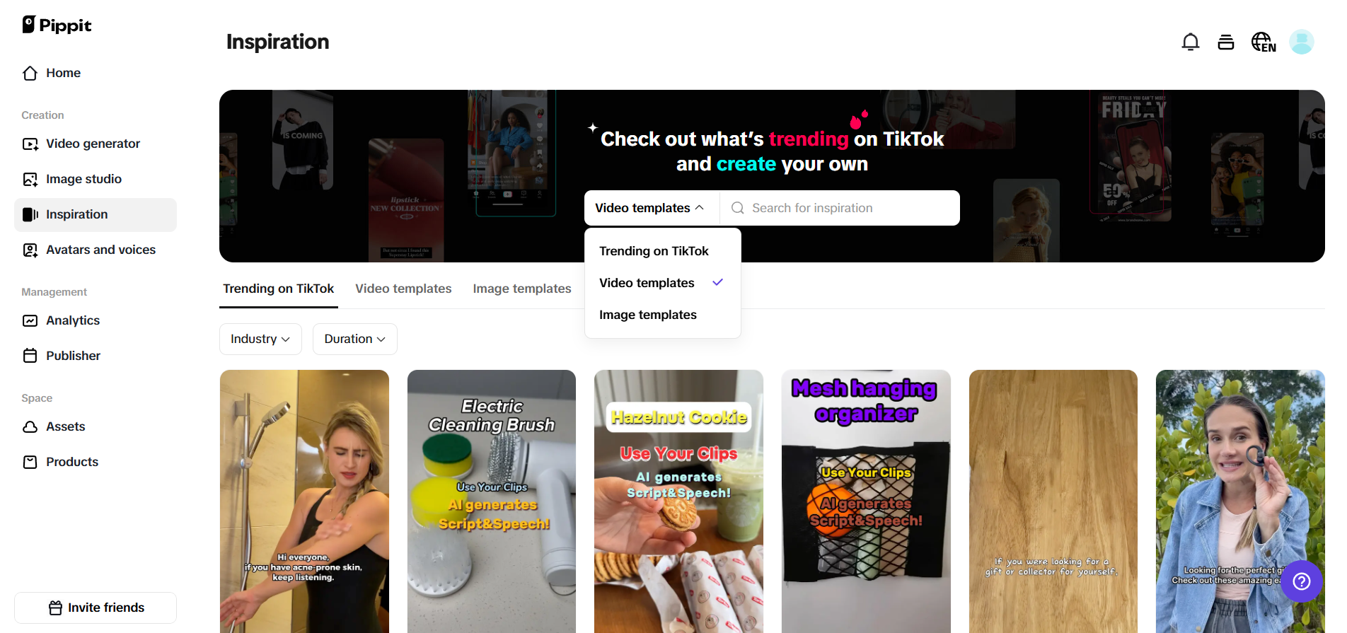 Editable image & video templates