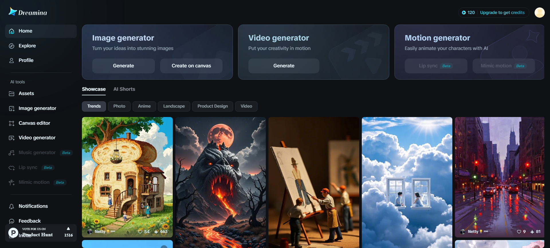 Dreamina Homepage
