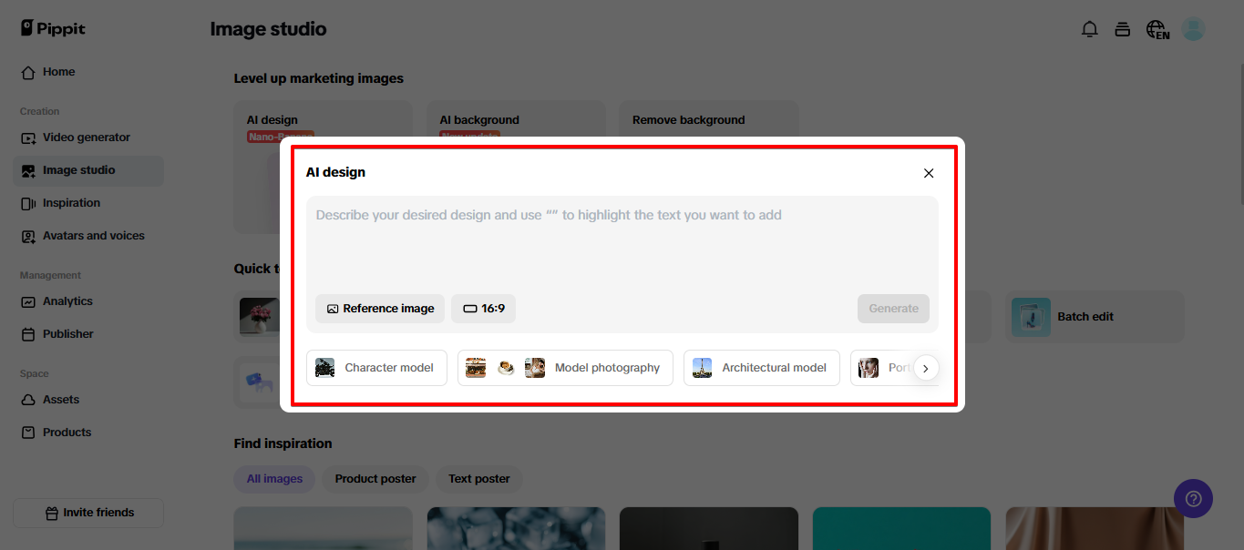 Pippit AI-designtool
