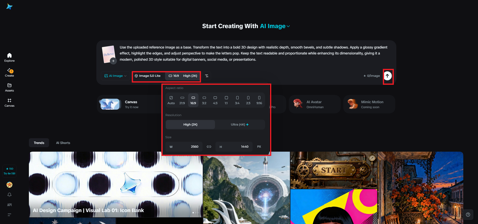 Selecione o modelo e ajuste as configurações de saída