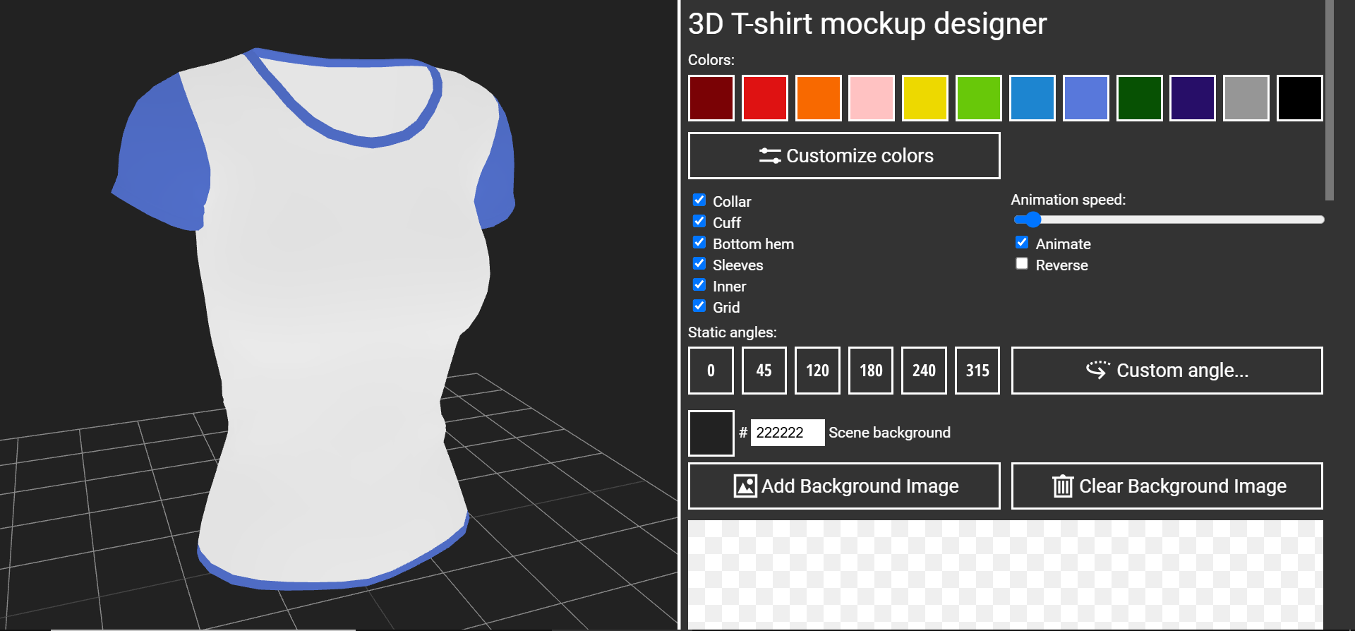 Alege șablonul tricoului