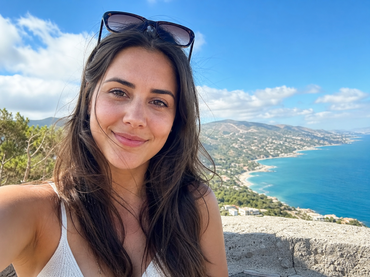 Breezy travel portrait