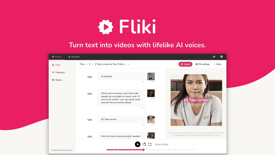 Fliki homepage