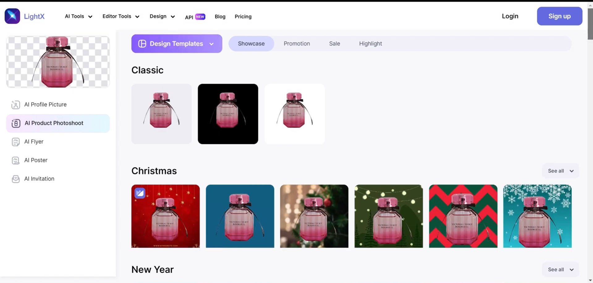LightX - a popular tool for AI product photography
