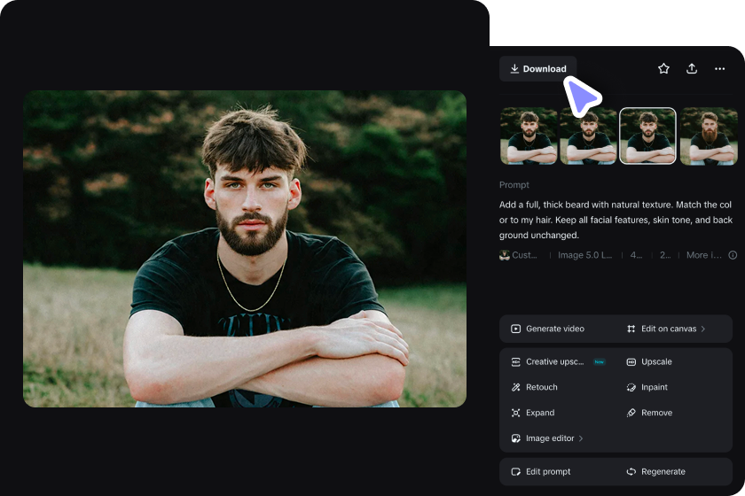 Refine beard details and download