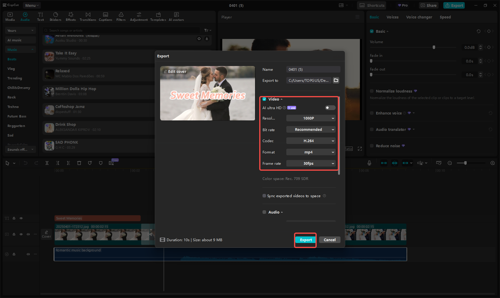 Export and share your slideshow