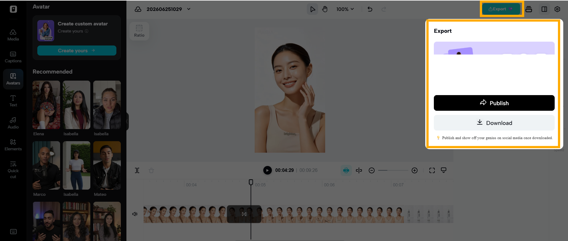 Final cinematic video ready for publishing by Pippit AI editor