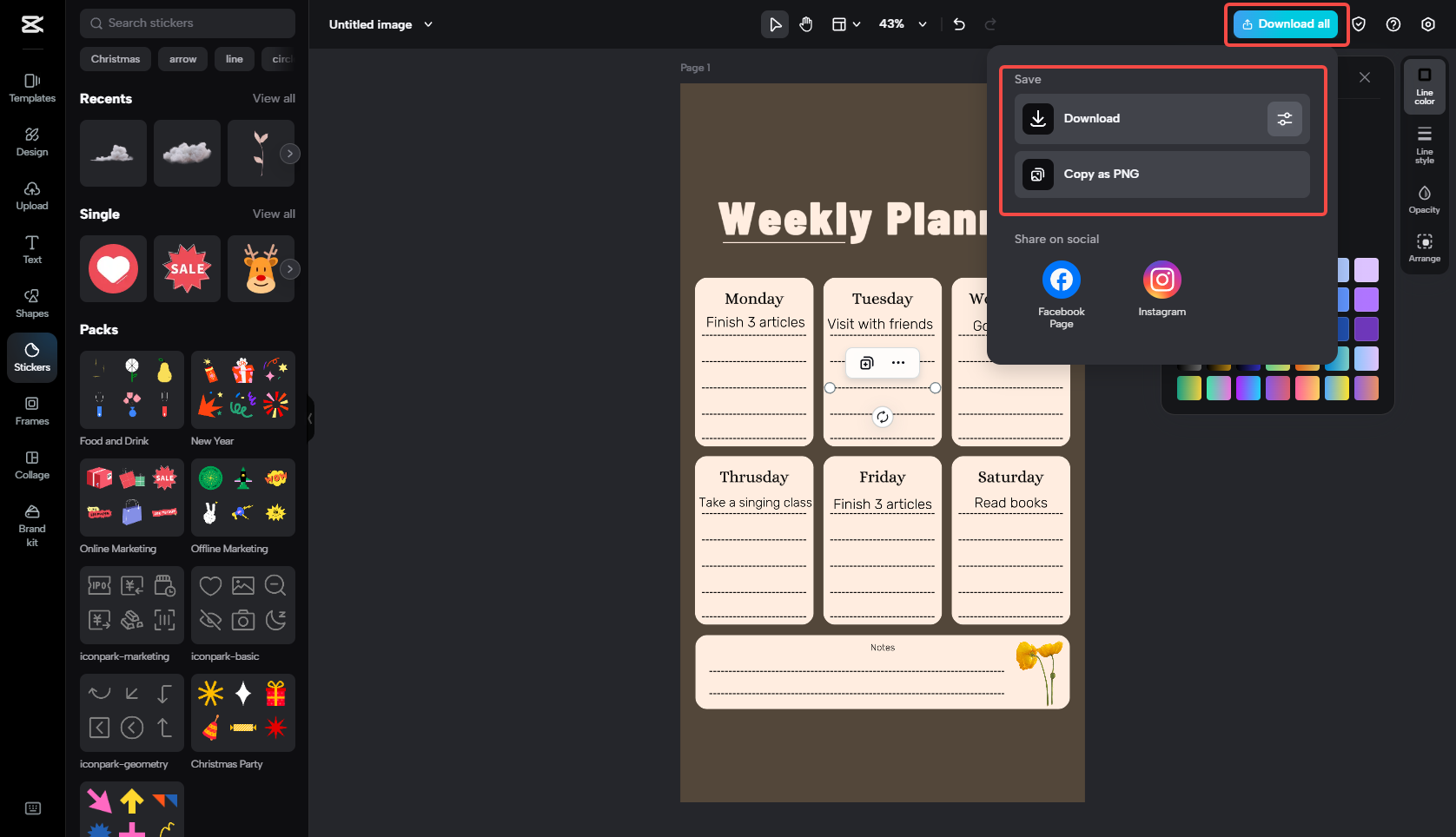 Download the weekly schedule image
