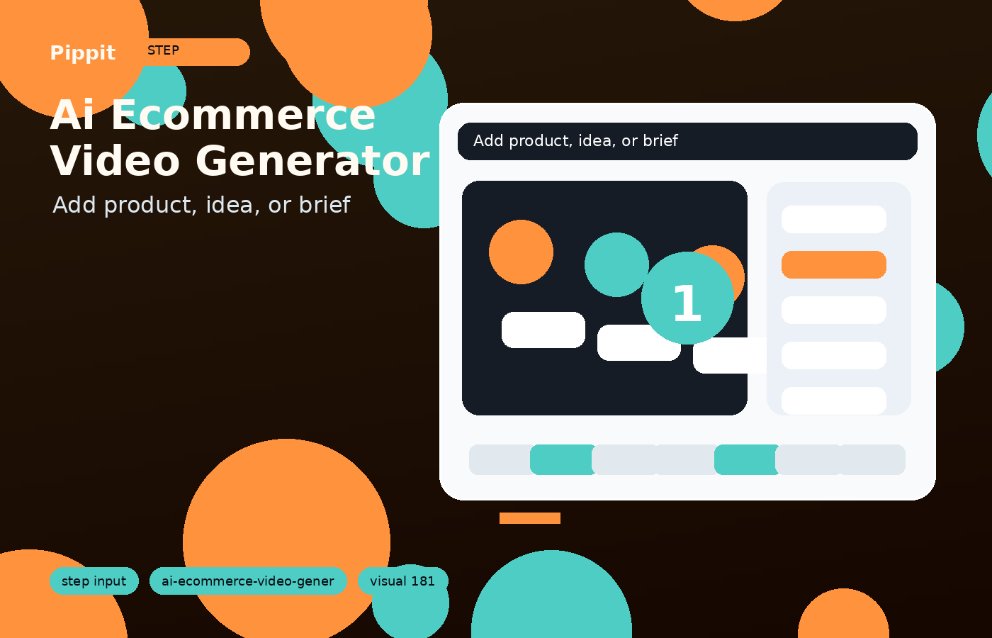 ai ecommerce video generator input step in Pippit
