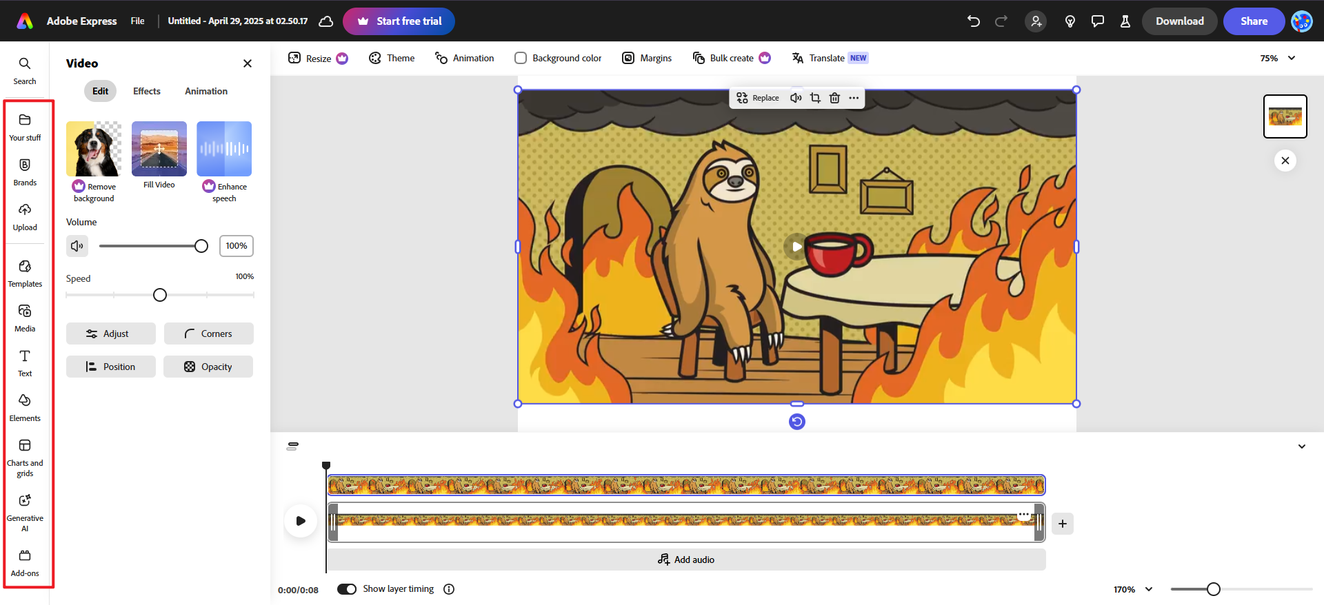 Machen Sie ein Meme-Video online