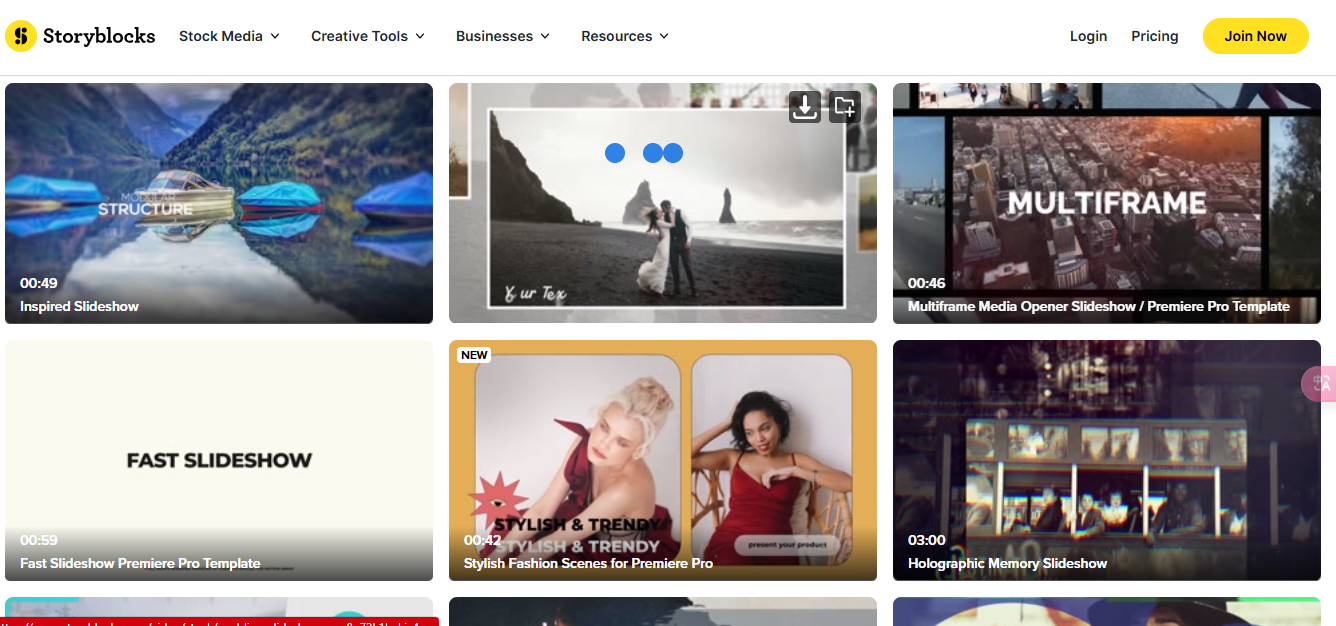 Storyblocks slideshow templates