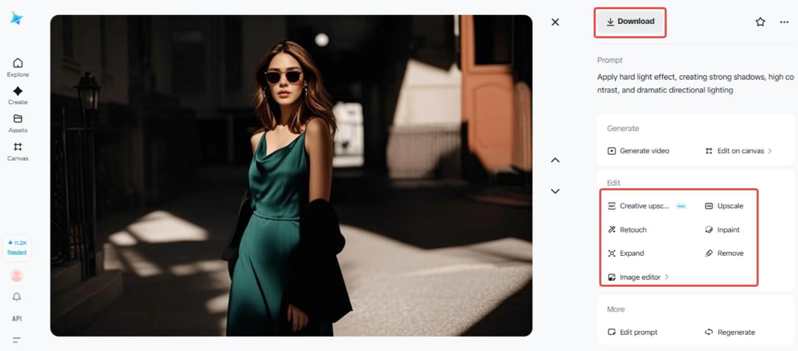 Scaricare la foto a Dreamina