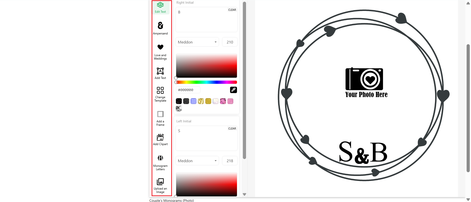 create wedding monogram free