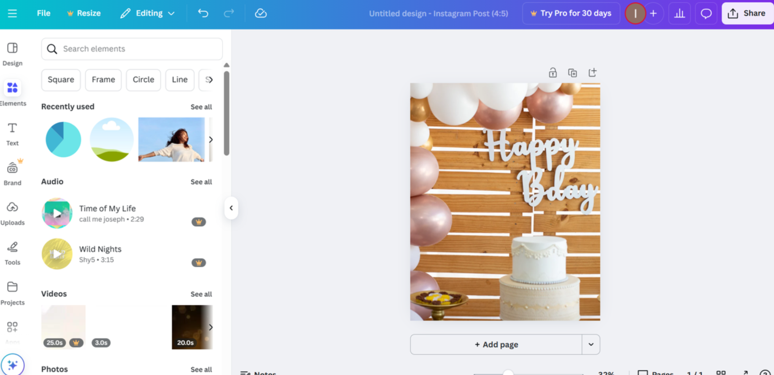 Canva - det praktiska verktyget för att få tillgång till födelsedagsbilder för en kvinnlig vän