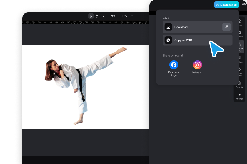 Een transparante PNG-afbeelding exporteren uit CapCut