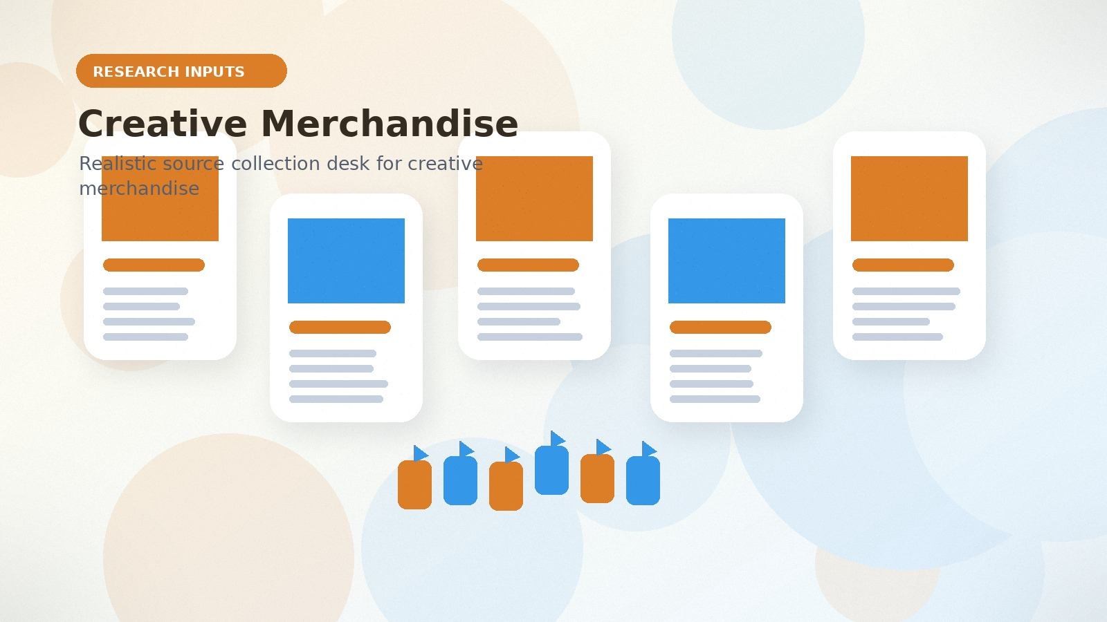 Creative Merchandise realistic research inputs visual for creative merchandise