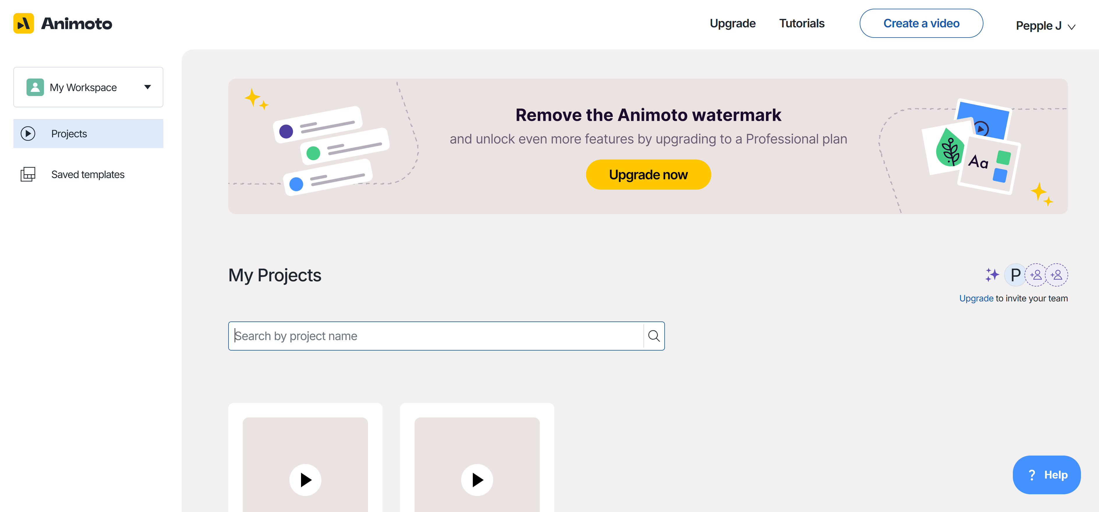 Animoto homepage