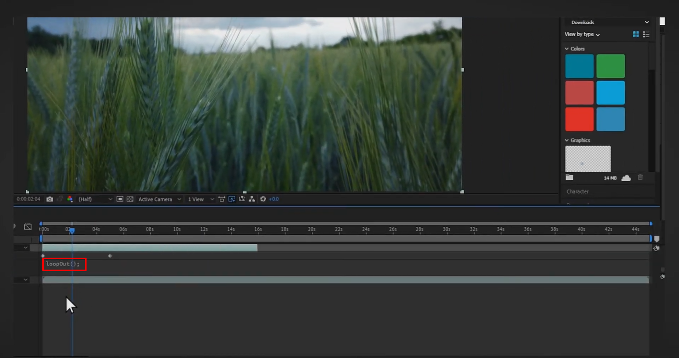 Adjusting the film grain effect in After Effects