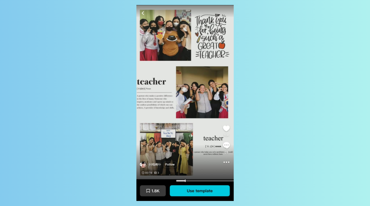 Thank you for being a great teacher video template