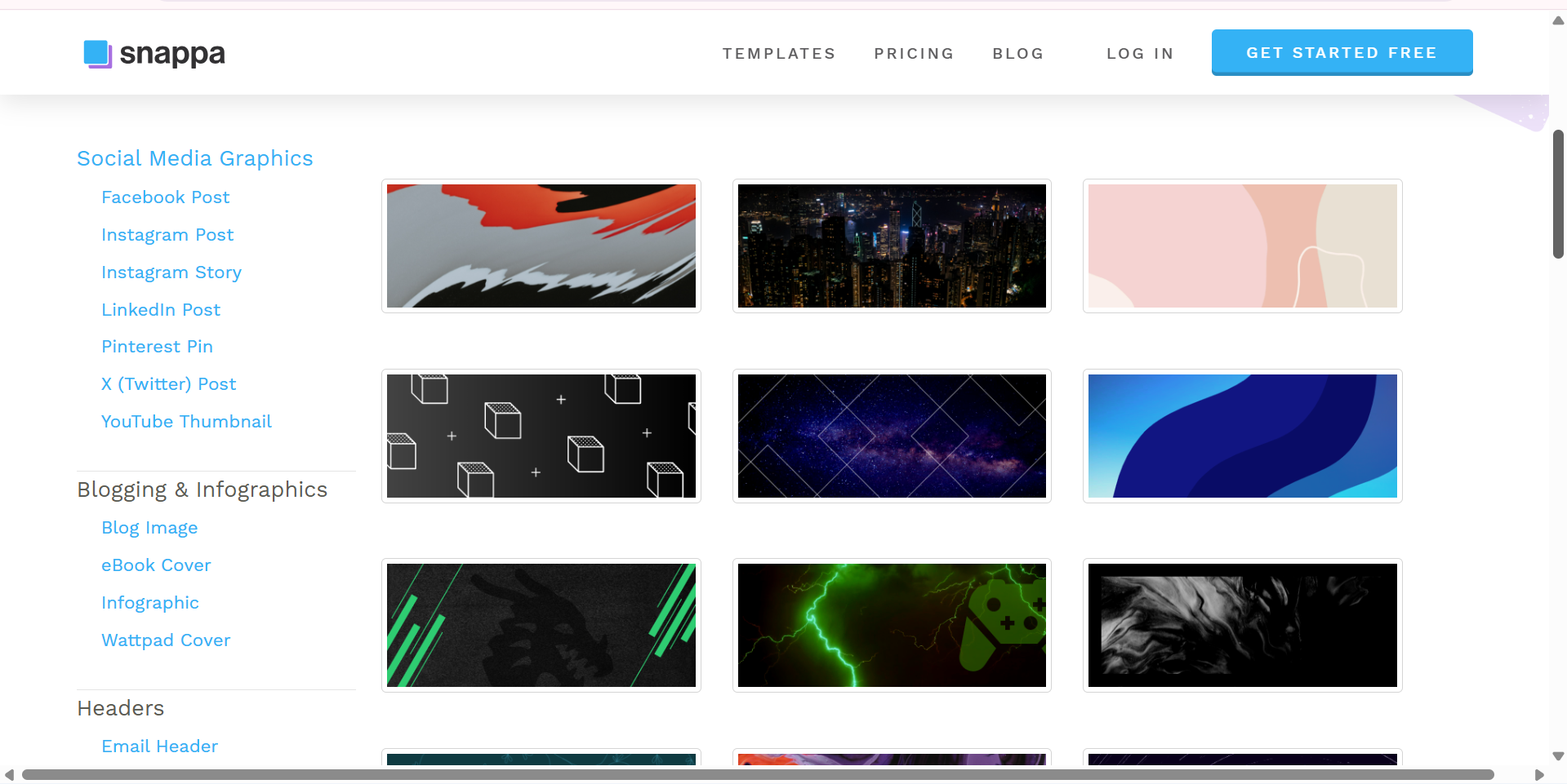 Snappa - the ideal tool to find Twitch banner templates
