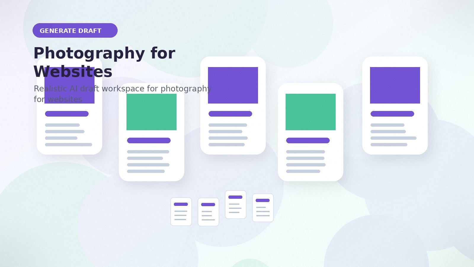 Photography for Websites realistic generate draft visual for photography for websites