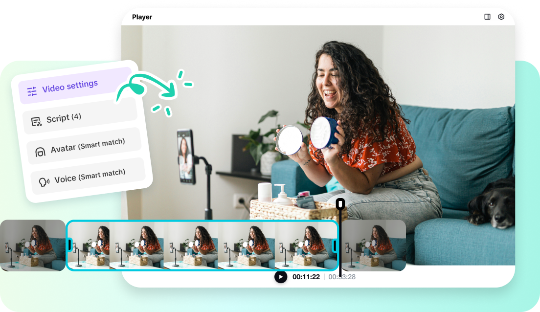 Edite com um editor de vídeo completo