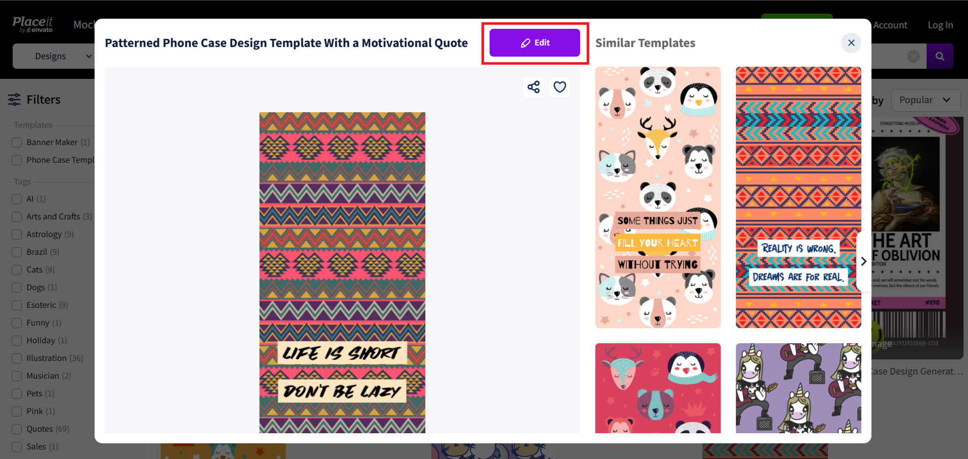 Pick a template and open the editor