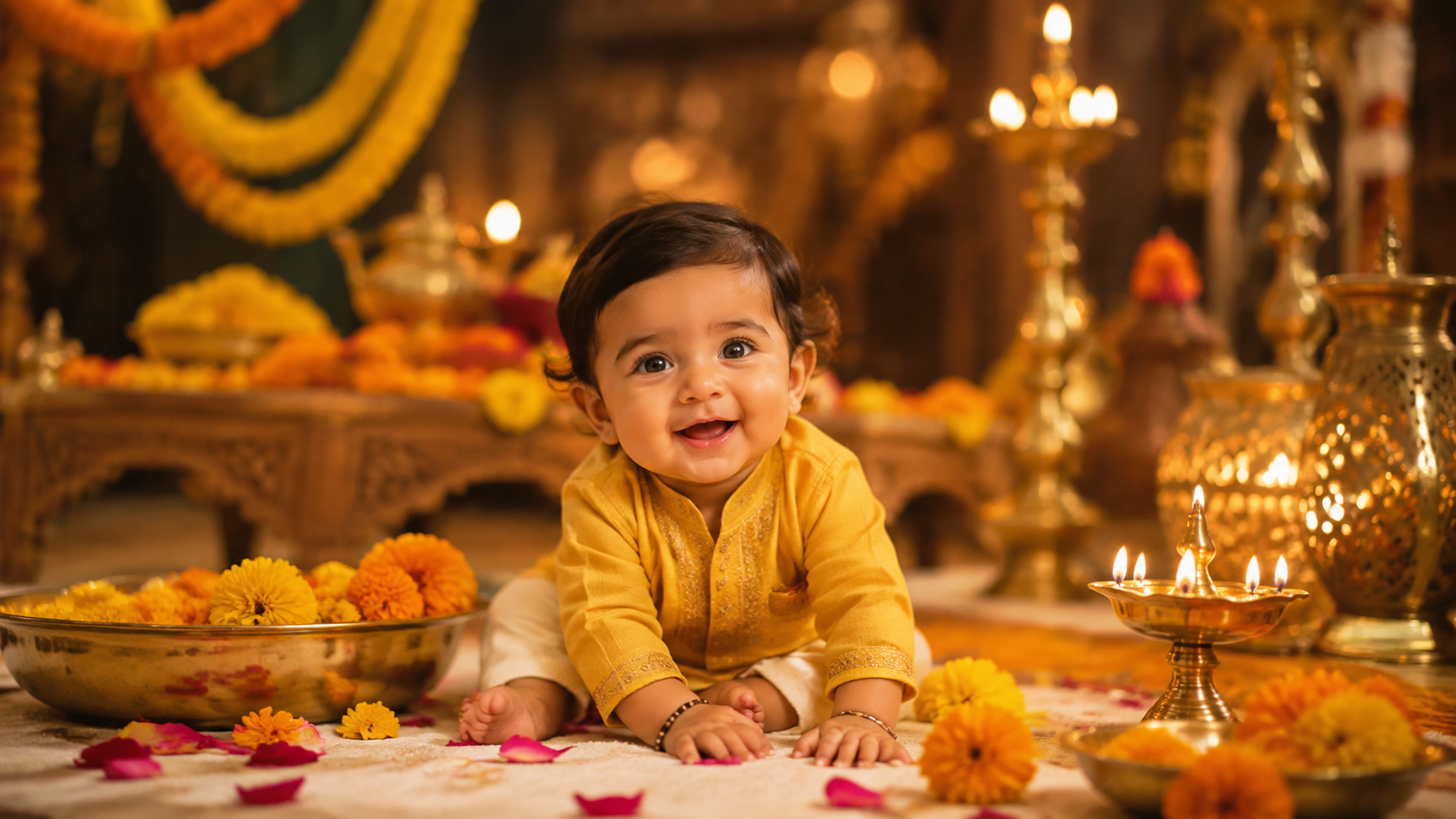 Ganesh Chaturthi Baby Photo Prompts hero image created for Dreamina