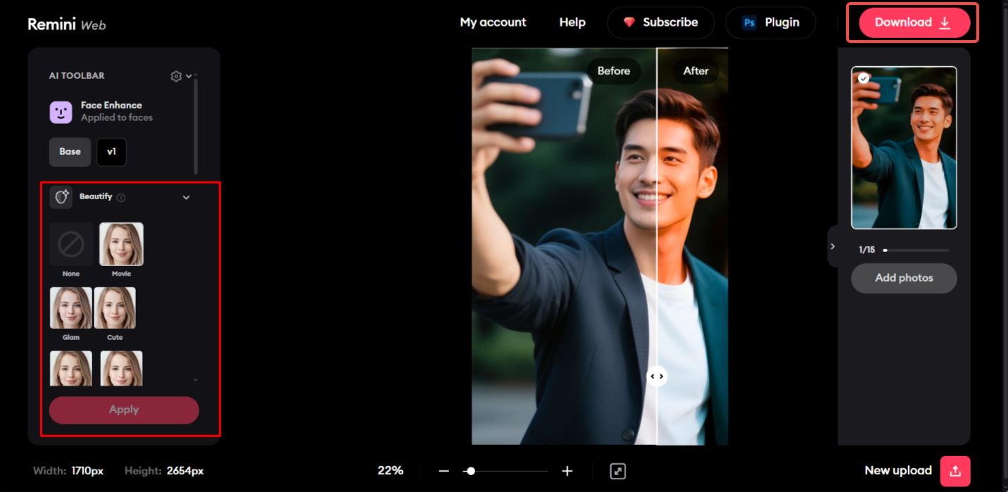 remini online photo enhancer