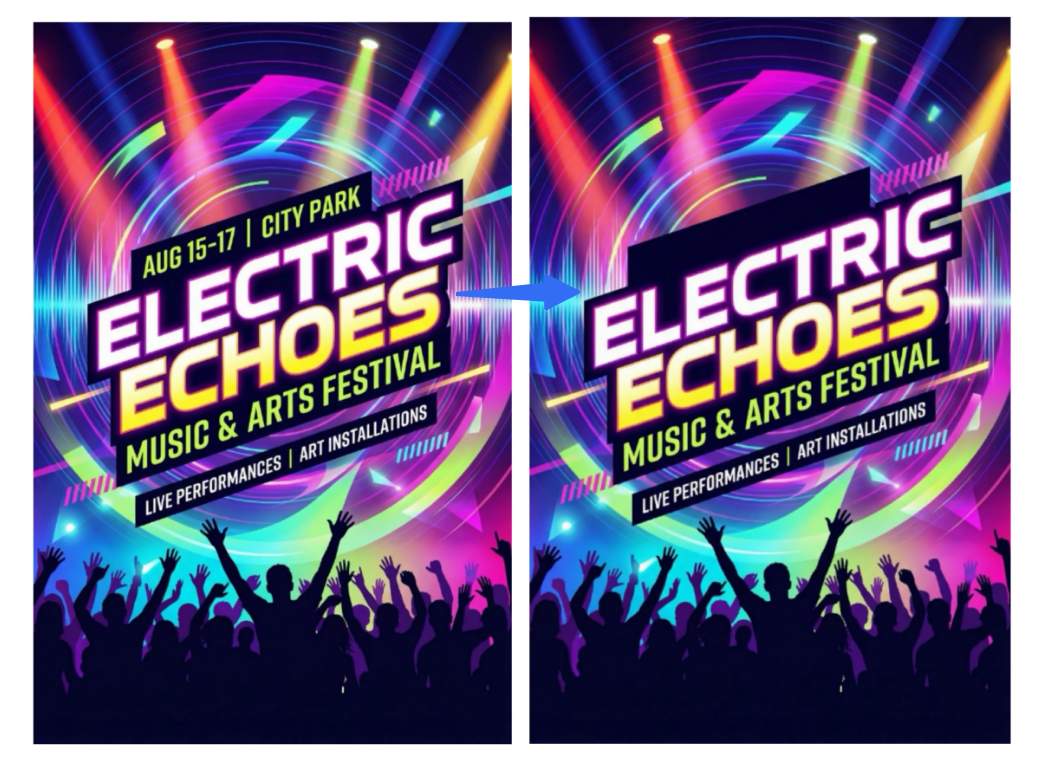 Dreamina's AI tools that enhance music festival posters: Smart remover
