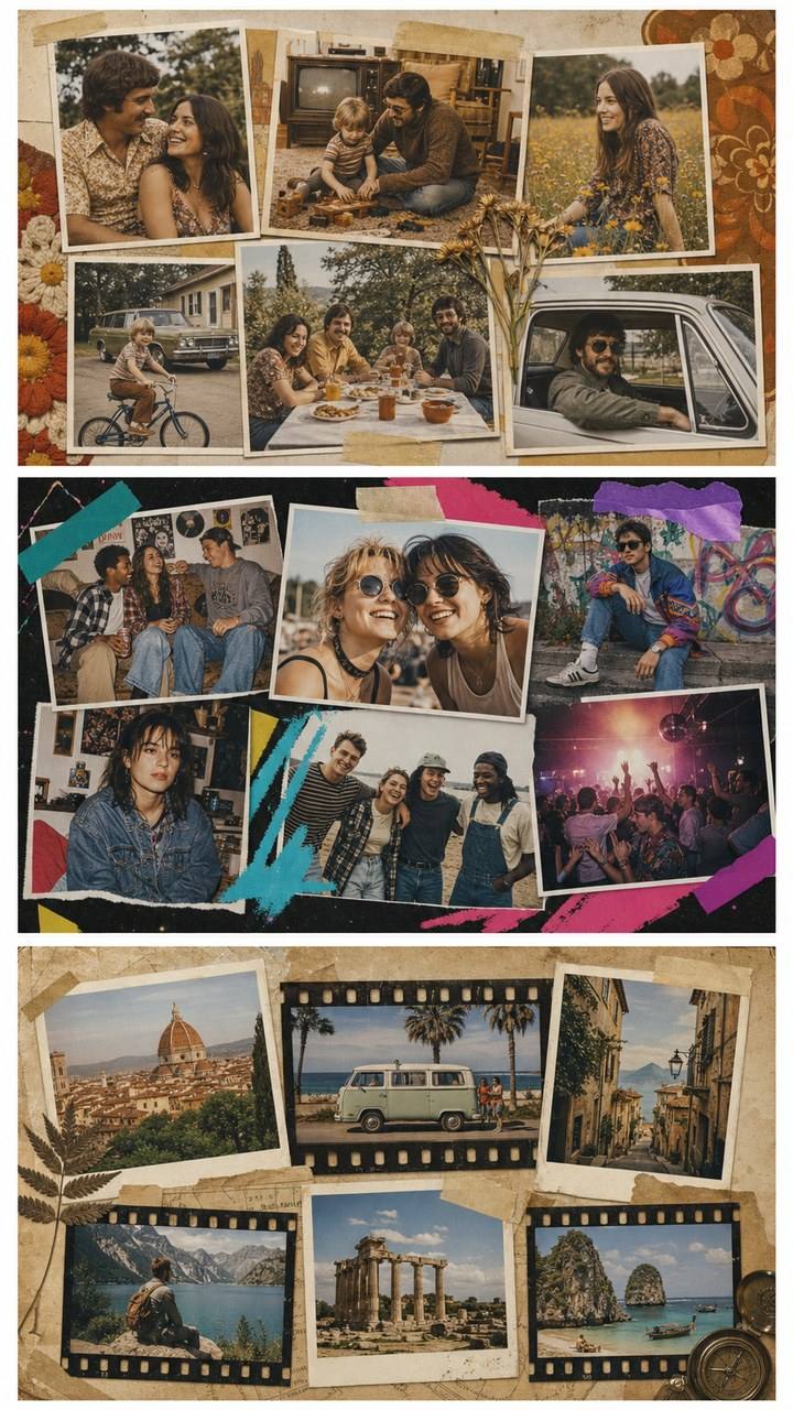 retro photo collage mobile hero