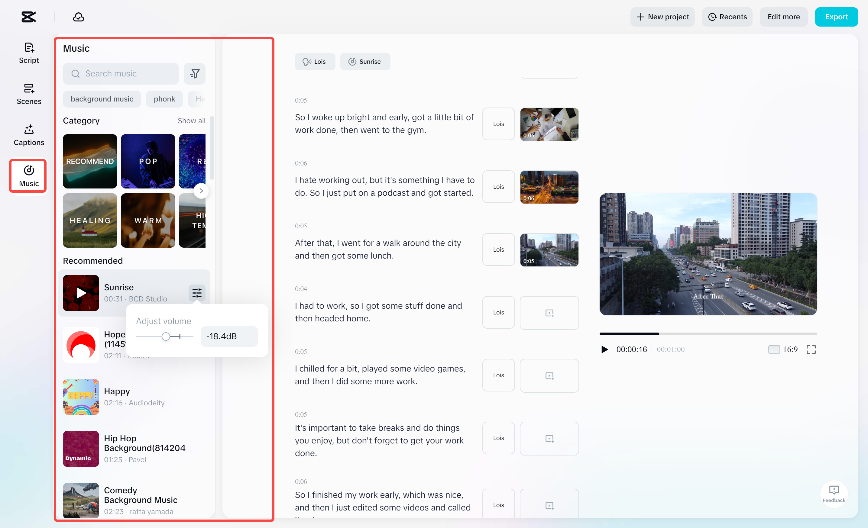 Adicionar música de fundo a um vídeo com o editor de vídeo para desktop CapCut