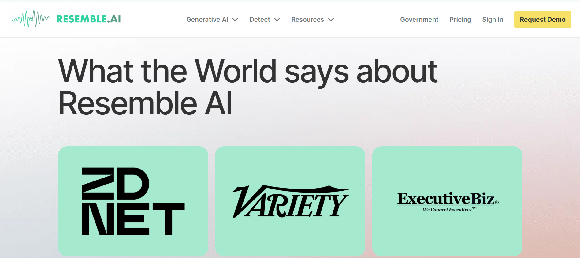 Інтерфейс Resemble AI - безкоштовний перетворювач тексту в мову