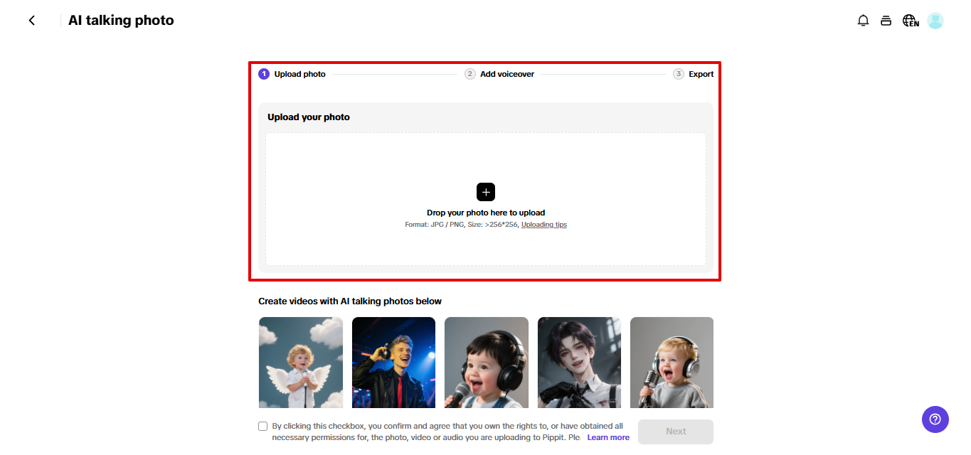 Photo to avatar in Pippit