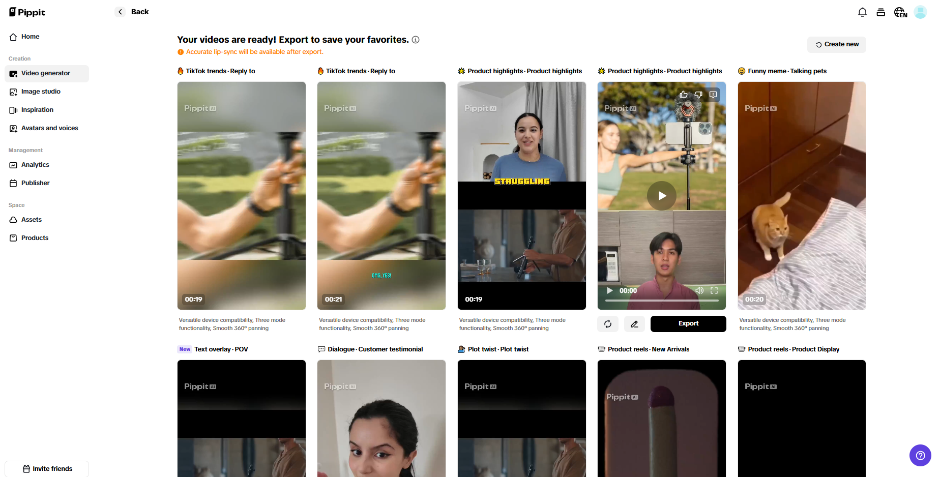 Create AI videos through customizable templates