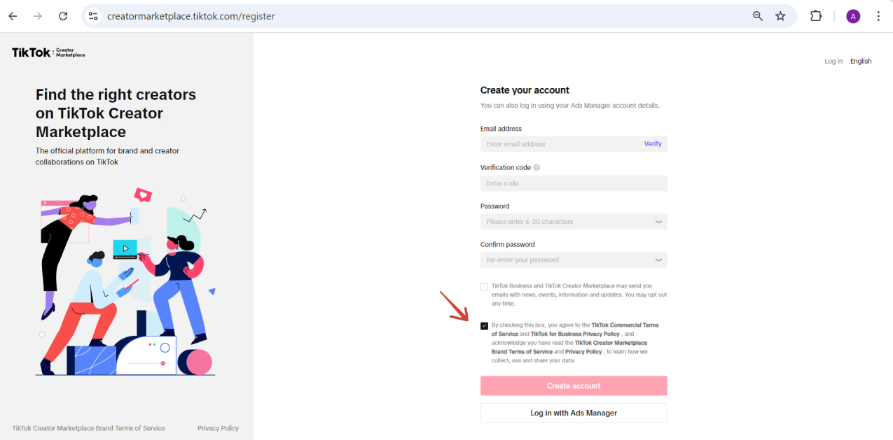 Como funciona o marketplace de criadores do TikTok