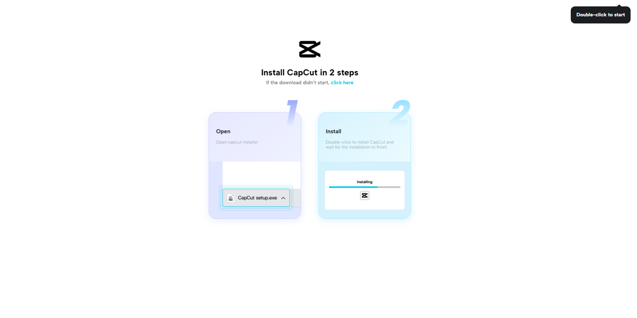 The CapCut PC MP4 video player download process and installation