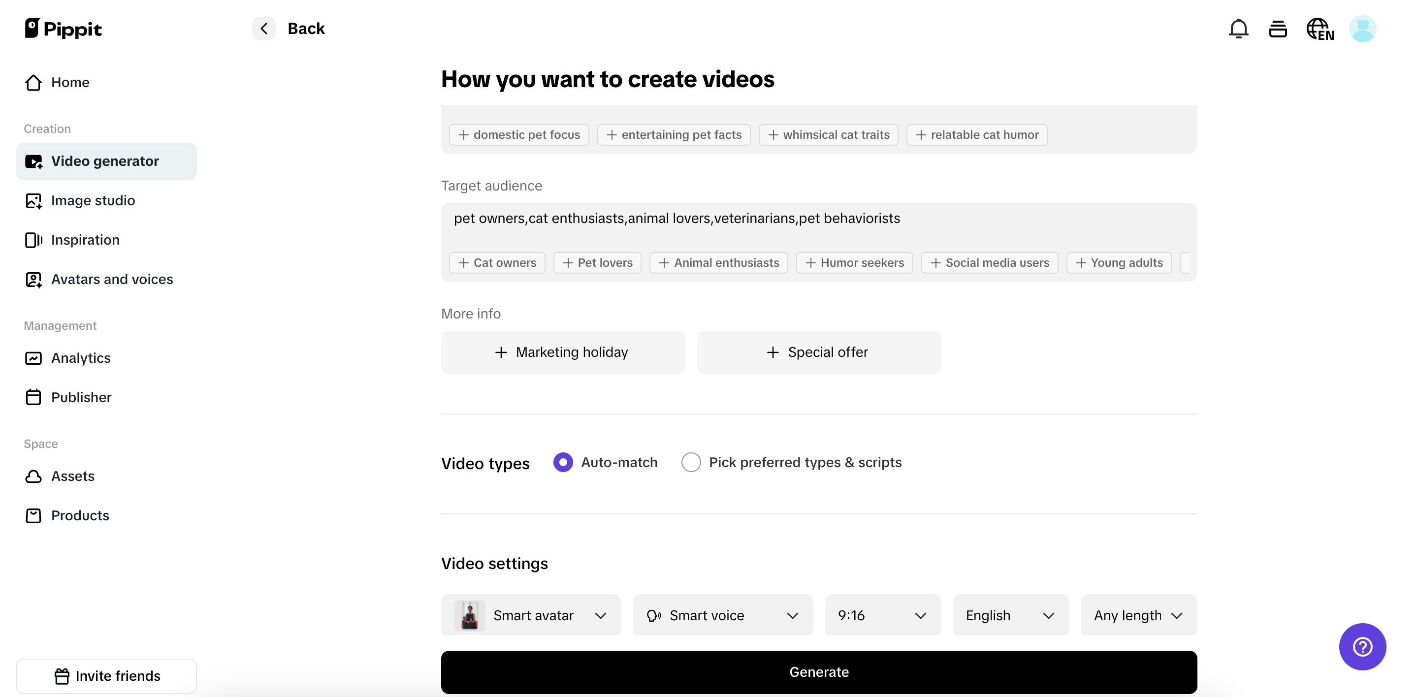 Customize video setup for your video