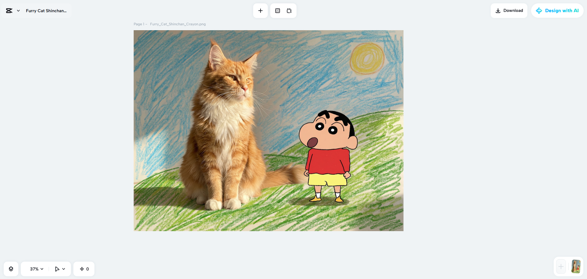 CapCut's AI image generator creating furry animals