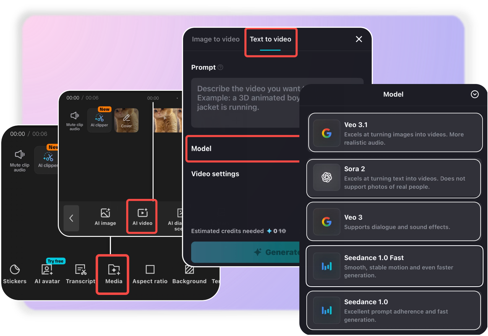 Create AI Videos  in Mobile App