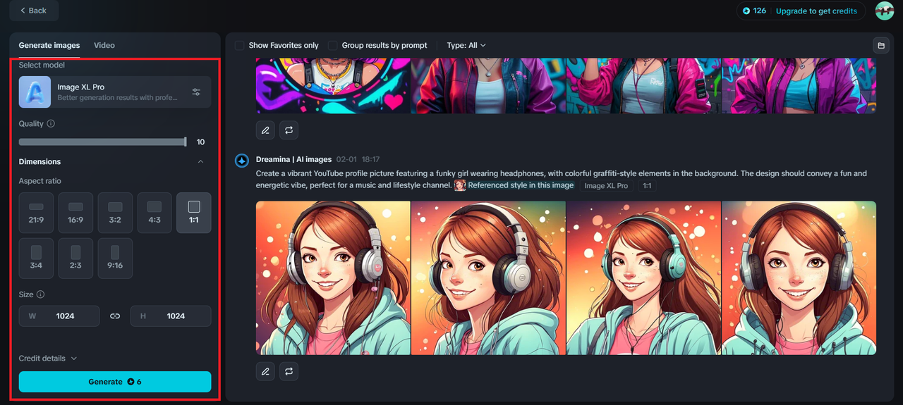Generar imagen de perfil de IA para YouTube