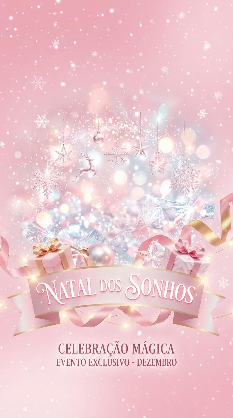 Generate a Christmas promotional poster using Portuguese prompt