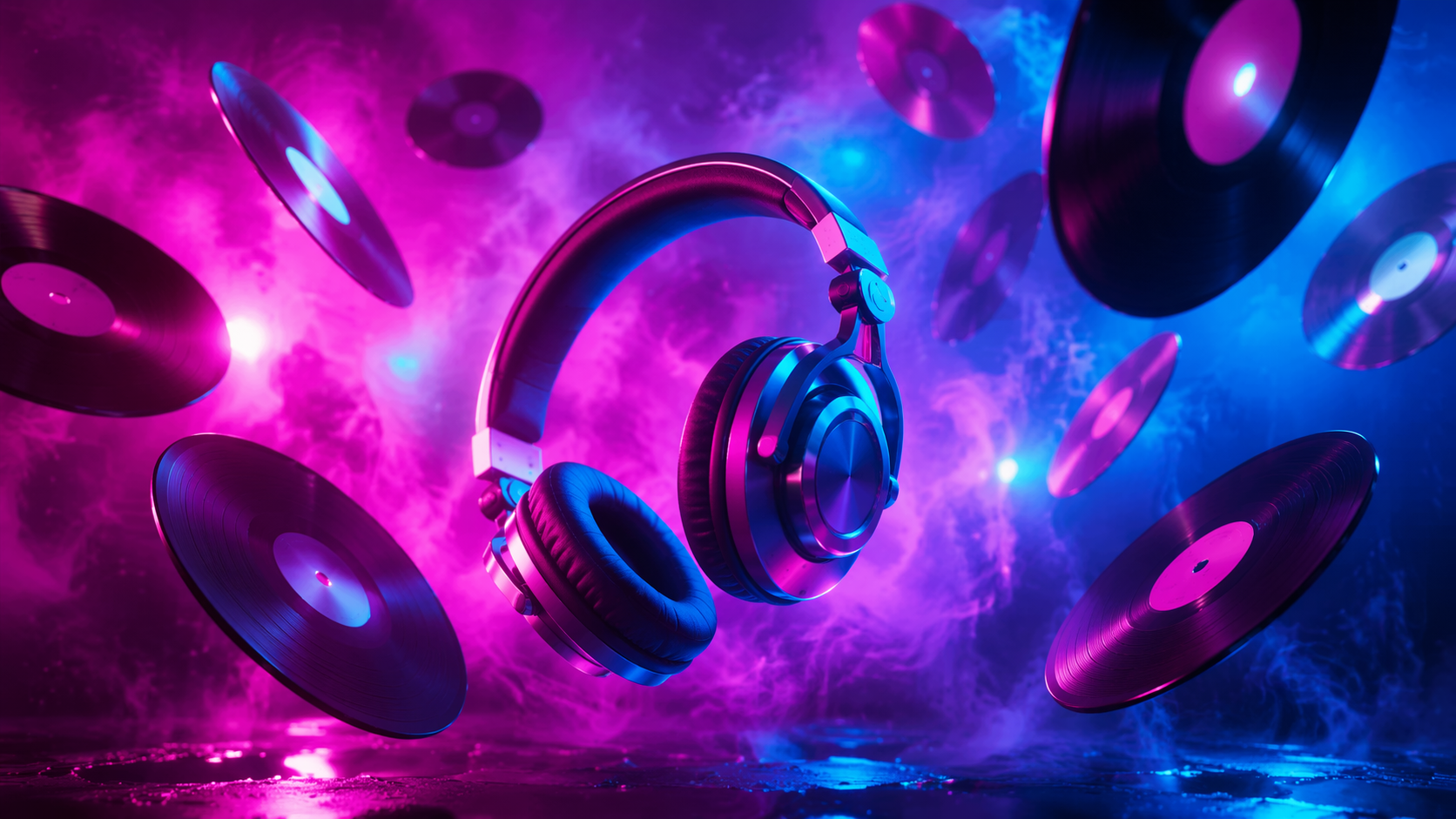Exemple d'invite de filtre Dreamina IA DJ 5 : Piste de danse bleu violet