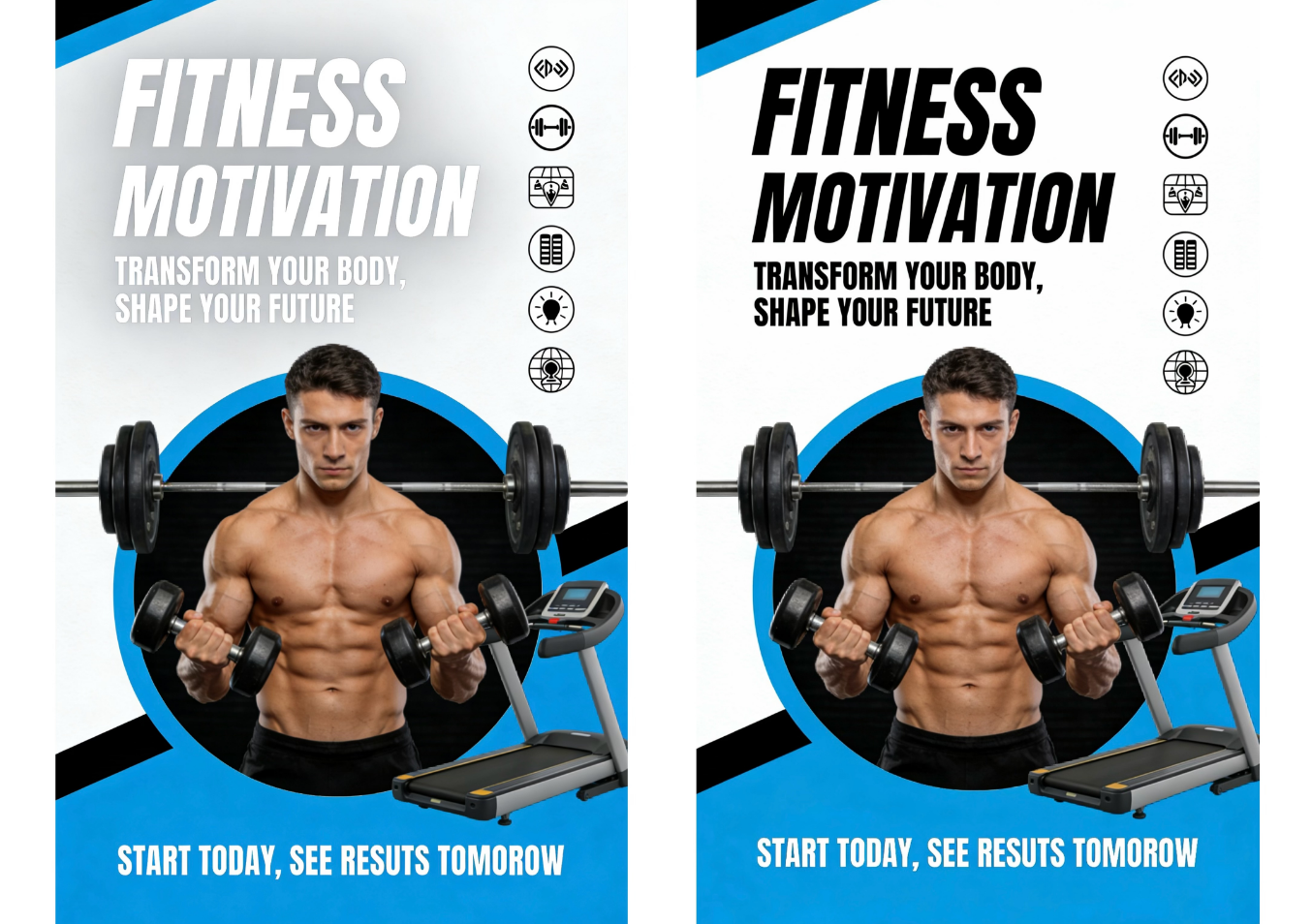 Change the elements of the fitness poster using the interactive editing feature of Dreamina