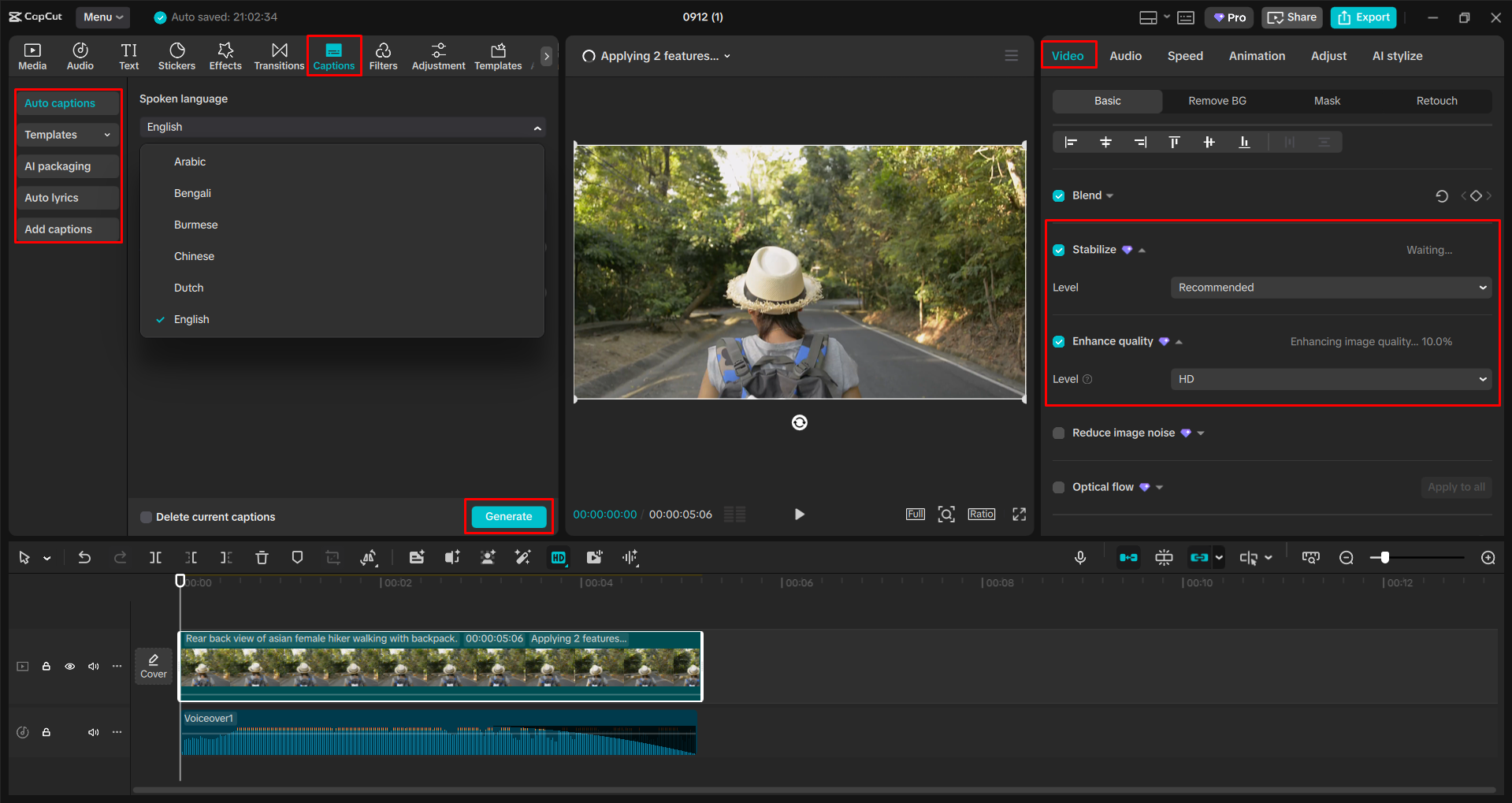 Редагування кадрів GoPro за допомогою настільного відеоредактора CapCut