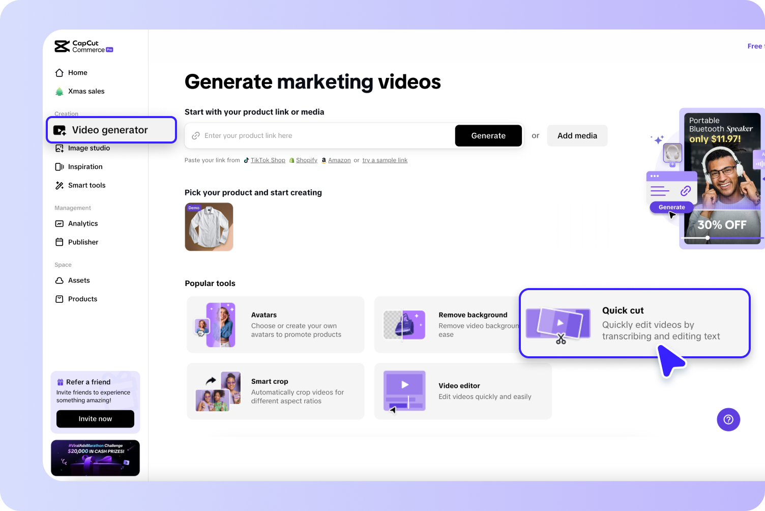 Visual representation of A/B testing two different video thumbnails or ad creatives generated using Pippit, perhaps side-by-side with different key metrics highlighted.