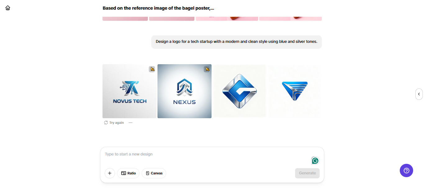 Design de logotipo com Pippit